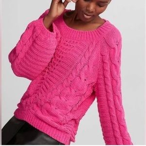 Express pink chenille knit sweater